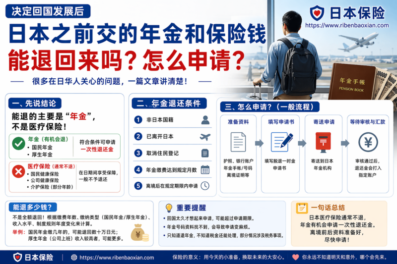 图片[1]-决定回国发展后，日本之前交的年金和保险钱能退回来吗？怎么申请？-日本保保网
