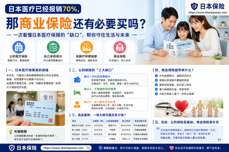 图片[1]-日本医疗已经报销70%，那商业(民间)保险还有必要买吗？-日本保保网